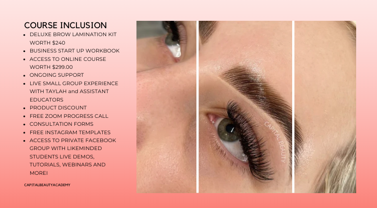 Brow Lamination, Sculpt and Hybrid Dye Workshop Sunshine Coast - Small Group