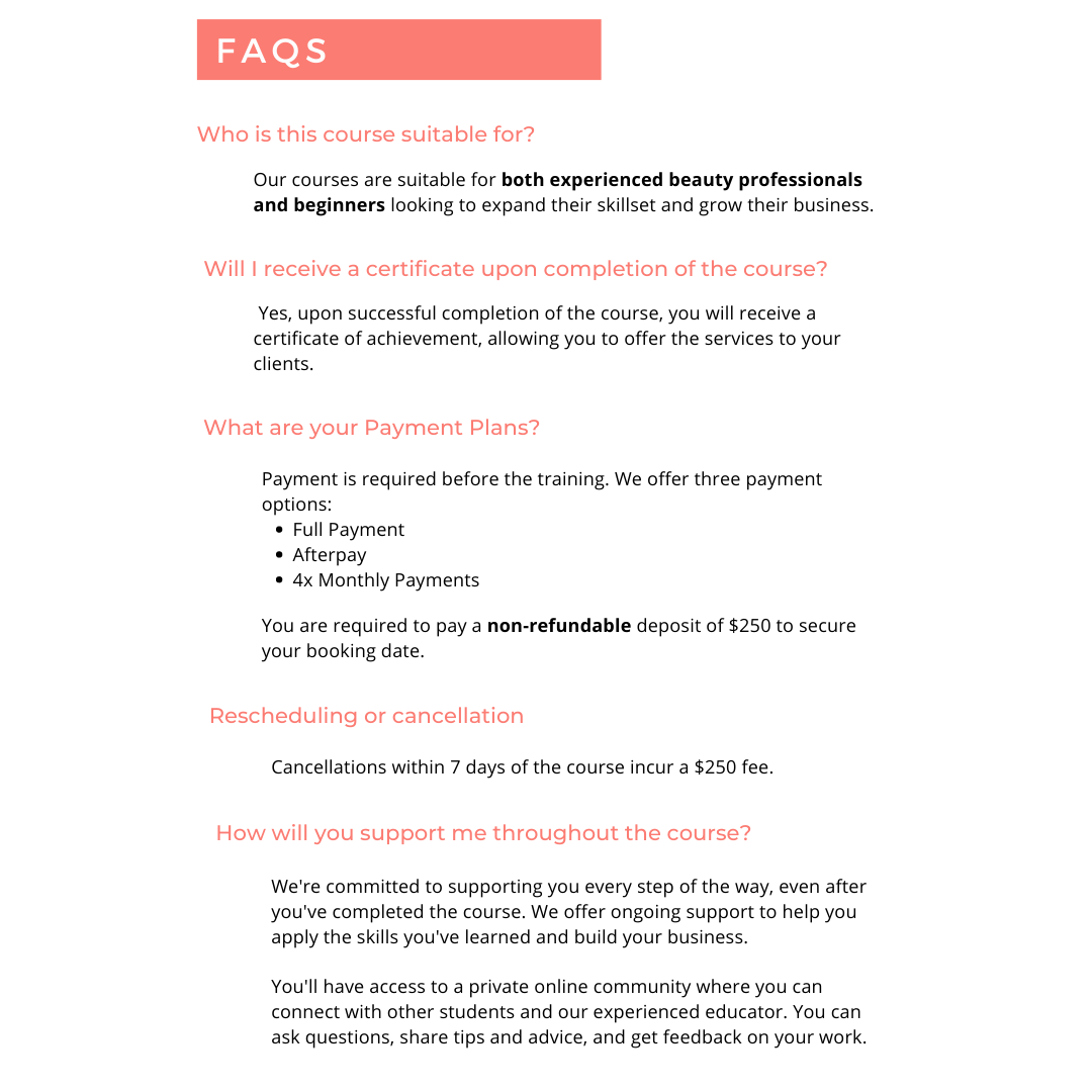 Lash and Brow Information Bundle