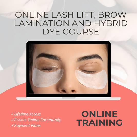 Online Lash Lift, Brow Lamination, Sculpt/ Wax and Hybrid Dye Course (Kit Not Included)