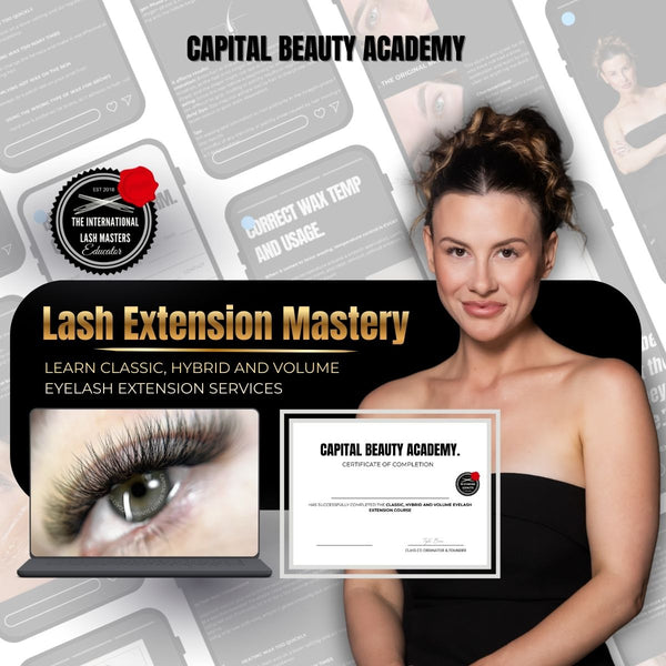 Classic, Hybrid and Volume Eyelash Extension Certification (Online) - Structured training. Professional standard.