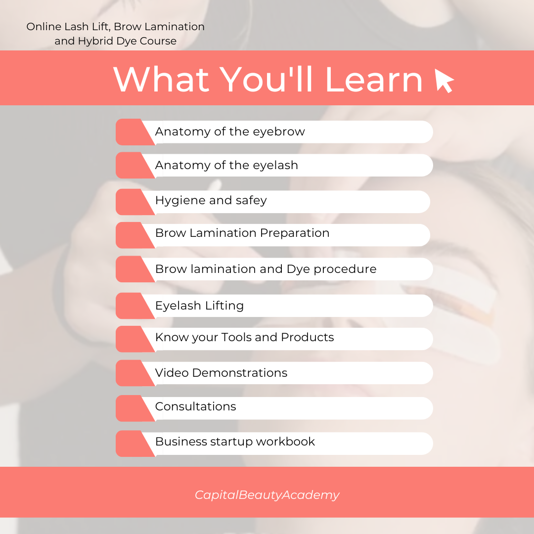 Online Lash Lift, Brow Lamination, Sculpt/ Wax and Hybrid Dye Course ($600 Starter Kit Included)